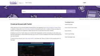 Twitch | Creating an account with Twitch