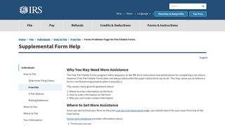 Forms Problems Page for File Fillable Forms | Internal Revenue Service
