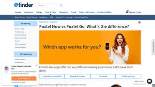 Foxtel Now vs Foxtel Go: What's the difference? | finder.com.au