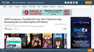 AT&T Customers: Possible Free One Year Fullscreen App Streaming ...