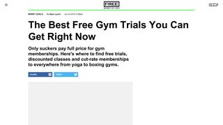 The Best Free Gym Trials You Can Get Right Now - FREE