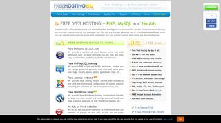 European FREE web hosting, No Ads + FREE domain at .eu5.net