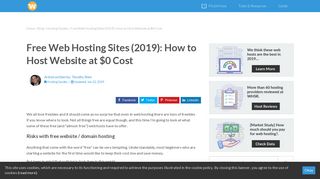 Free Web Hosting Sites (2019): Host Websites at $0 Cost | WHSR