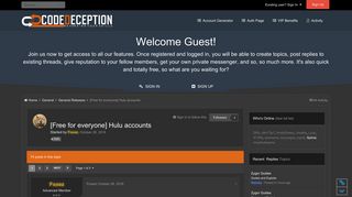 [Free for everyone] Hulu accounts - General Releases - CodeDeception
