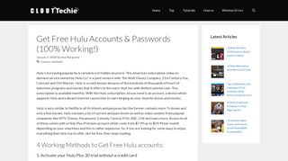Get Free Hulu Accounts & Passwords (100% Working!) - CloutTechie