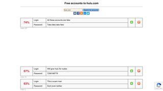 hulu.com - free accounts, logins and passwords