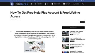 How To Get Free Hulu Plus Account & Free Lifetime ... - iTech Hacks