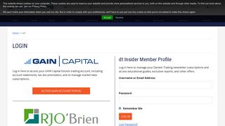 Login - Website Access & Trading Account Login Info | Daniels Trading
