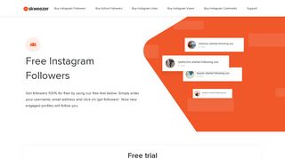 Free Instagram Followers - Get Unlimited Trial 100% Free - Skweezer