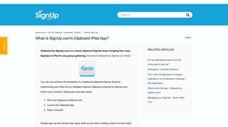 What is SignUp.com's Clipboard iPad App? – SignUp.com