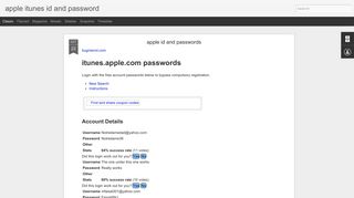 apple id and passwords | apple itunes id and password