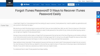 Forgot iTunes Password? 3 Ways to Recover iTunes Password Easily ...