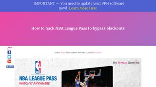 How to hack NBA League Pass to bypass blackouts