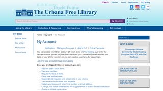My Account | Urbana Free Library