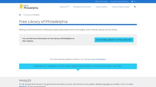 Free Library of Philadelphia | Homepage | City of Philadelphia