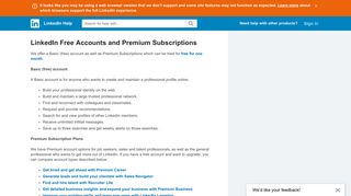 LinkedIn Free Accounts and Premium Subscriptions | LinkedIn Help