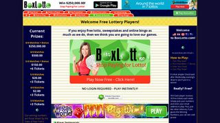 Free Lotto! - Win $250,000 Online Lottery Jackpot!