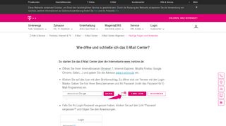 E-Mail Center öffnen und schließen | Telekom Hilfe