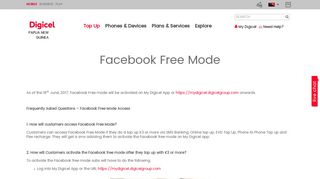 Facebook Free Mode - Digicel
