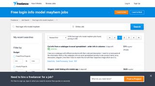 Free login info model mayhem Jobs, Employment | Freelancer