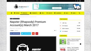 Napster (Rhapsody) Premium Account(s) March 2017 - Free Premium