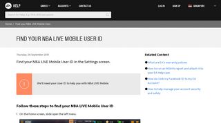 Find your NBA LIVE Mobile User ID - EA Help - Electronic Arts