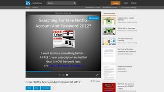 Free Netflix Account And Password 2012 - SlideShare