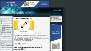 free netflix account username and password 2011 - eveningdozk