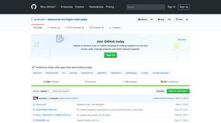 GitHub - aviaryan/awesome-no-login-web-apps: Awesome (free) web ...