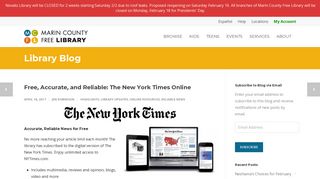 Free, Accurate, and Reliable: The New York Times Online | Marin ...