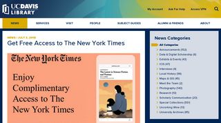 Get Free Access to The New York Times - UC Davis Library