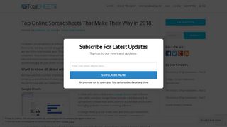 TotalSheets – Top Online Spreadsheets That Make Their Way in 2018