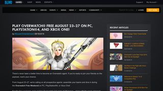 Play Overwatch® Free August 23–27 on PC, PlayStation®4, and Xbox ...