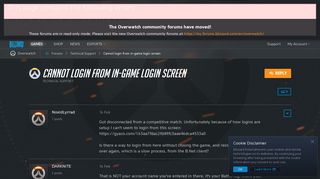 Cannot login from in-game login screen - Overwatch Forums ...