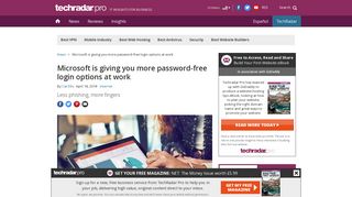 Microsoft is giving you more password-free login options at work ...