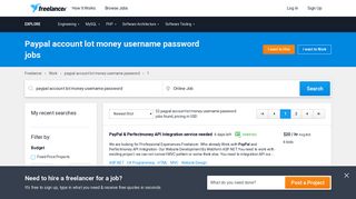 Paypal account lot money username password Jobs, Employment ...