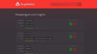 freepenguin.com logins - BugMeNot