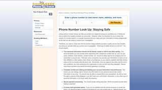 Phone Number Look Up: Staying Safe - Free Phone Tracer