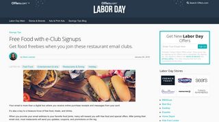 Free Food with e-Club Signups - Offers.com