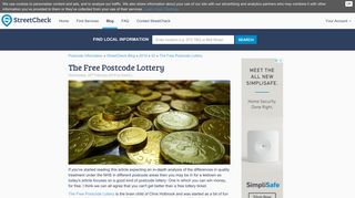 The Free Postcode Lottery - StreetCheck Blog
