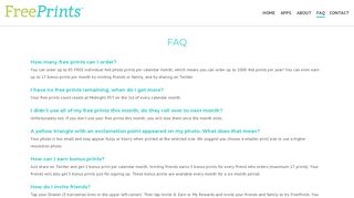 FAQ | FreePrints App for iPhone & Android