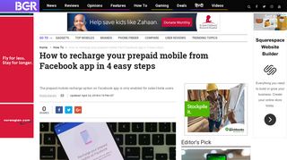 How to recharge your prepaid mobile from Facebook app in 4 easy ...