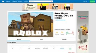 Free Player Points. (+50 on login) - Roblox
