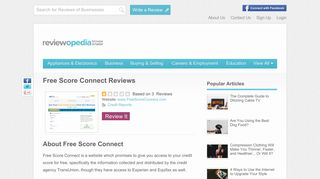 Free Score Connect Reviews - Legit or Scam? - Reviewopedia