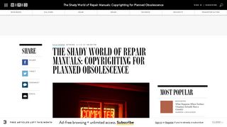 The Shady World of Repair Manuals: Copyrighting for Planned ... - Wired