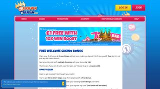 Free Bonus with 10x Win Boost | Crown Bingo | £50 Welcome Bonus