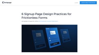 6 Signup Page Design Practices for Frictionless Forms - Instapage