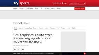 Sky iD explained: How to watch Premier League goals on your mobile ...