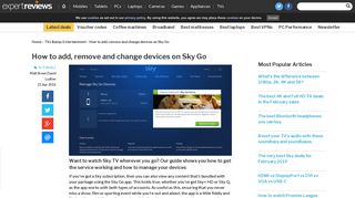 How to add, remove and change devices on Sky Go | Expert Reviews