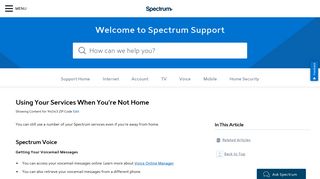 Using Your Services When You're Not Home How to ... - Spectrum.net